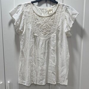 Nicole Miller Artelier White Embroidered Women's Top